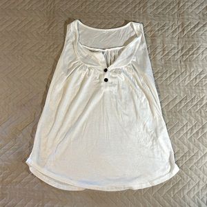 Resort wear tank, soft, light material. Brown buttons